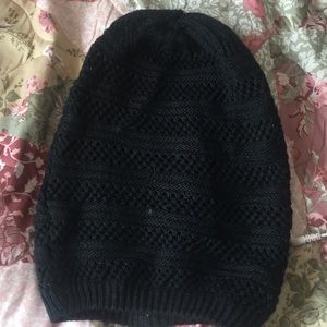 Black knitted beanie